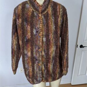 𝅺vintage mohair wool blend metallic button up jacket
